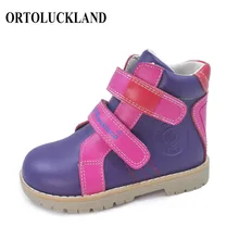Ortoluckland/новая обувь для девочек; ботинки для маленьких детей; сезон осень-зима; детская ортопедическая обувь; весенние ортопедические ботильоны на плоской подошве