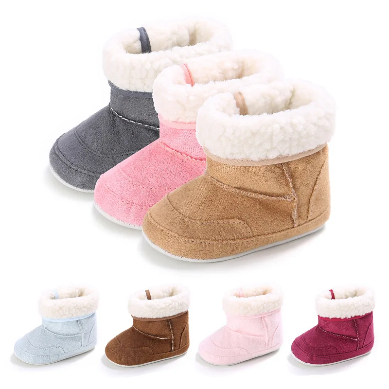 Зимняя детская обувь; Теплая обувь для маленьких мальчиков и девочек; Мягкие плюшевые пинетки для малышей; нескользящие зимние ботинки; обувь для детей