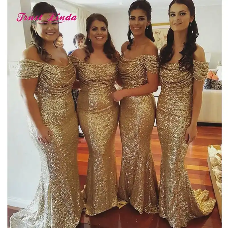 gold maid of honor dresses