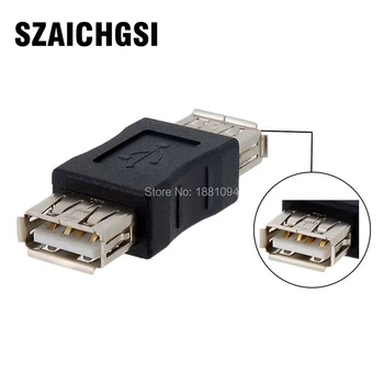 

SZAICHGSI USB A Female to A Female Gender Changer USB 2.0 Adapter black color with good quality wholesale 100pcs/lot