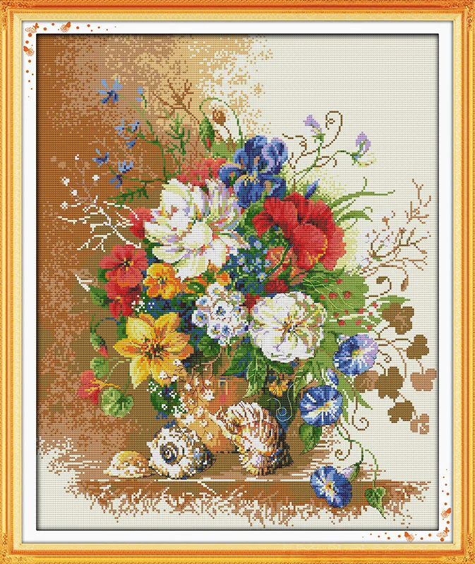 

Beautiful vase Cross Stitch Kits 11CT Printed 14CT Cross Stitch Set DIY Chinese Cross-stitch Counted Embroidery Needlework