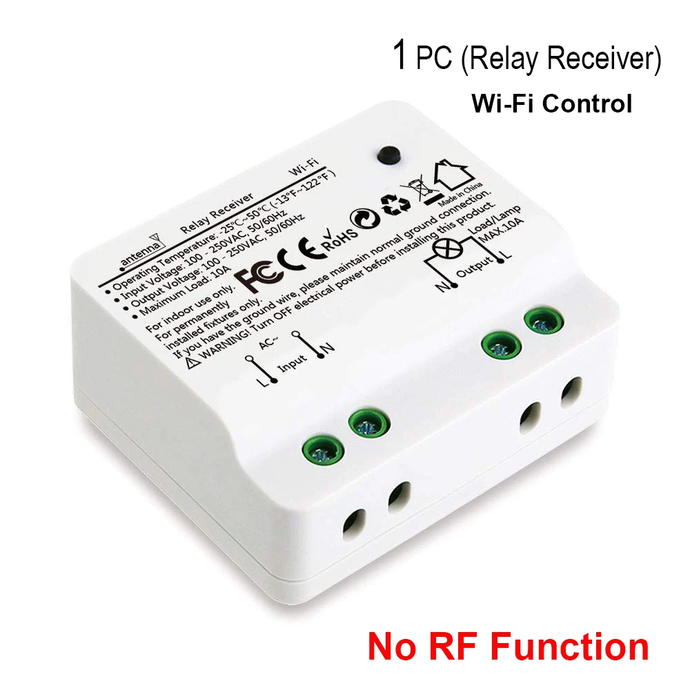 Wifi умный таймер 2500 Вт wifi релейный переключатель RF433 кинетический автономное Голосовое управление работа с Alexa Google IFTTT Smart Life - Цвет: 1 Receiver