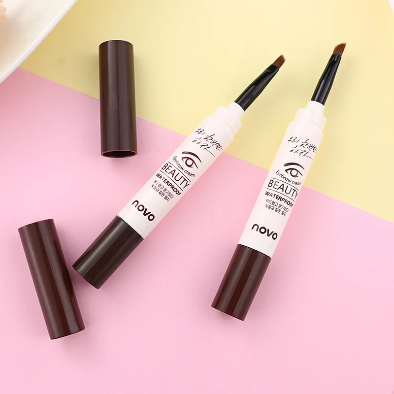 NOVO 3 Colors Eyebrow Cream Gel Make Up Waterproof Eye Brow Gel Long-lasting Natural Makeup Eyebrow Pencil Enhancer With Brush