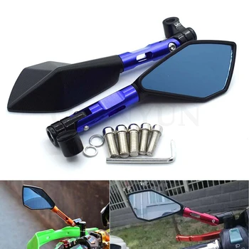 

Universal 8mm 10mm CNC Aluminum Alloy Blue Glass Rearview Mirror Side Mirror for kawasaki suzuki honda yamaha KTM Ducati BMW