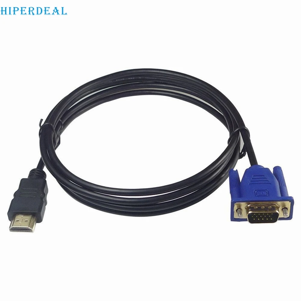 PC Твердый чехол для переноски 1 8 м кабель HDMI To VGA 1080P HD с аудио кабель-адаптер