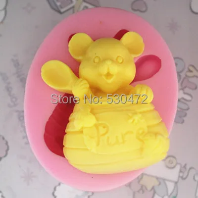 

Wholesale/retal ,free shipping,1 pcs C153 Cute mouse clay pottery mould silicone cake mold soap Mold FM