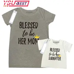 2019 новые одинаковые комплекты для семьи, одежда для мамы и меня, футболка с короткими рукавами и надписью, платья для мамы и дочки, одежда