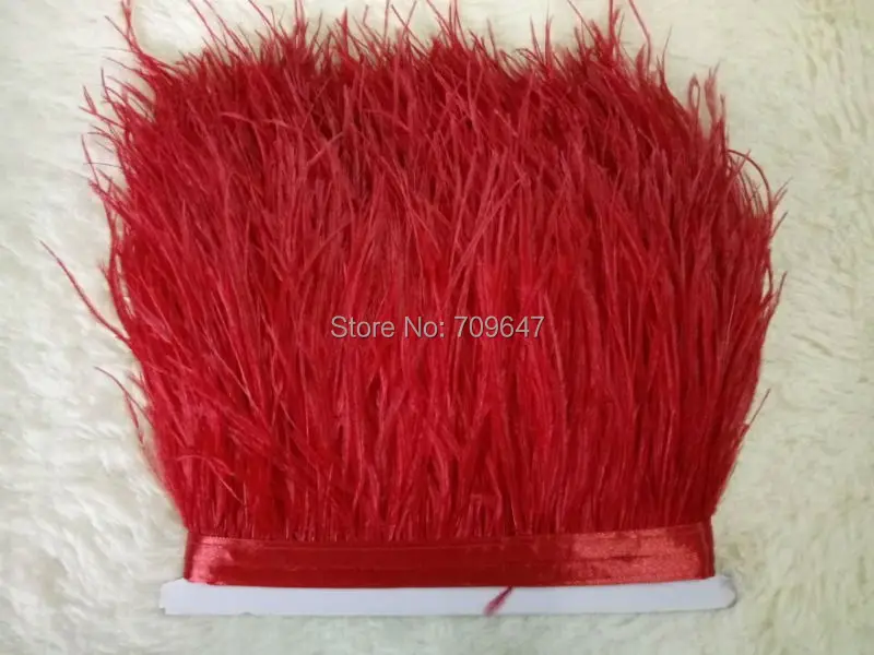 

10 yards/lot 5-6inches wide Red Ostrich Feathers, RED Ostrich Fringe Trim Ostrich feather trimming for wedding,feather lace