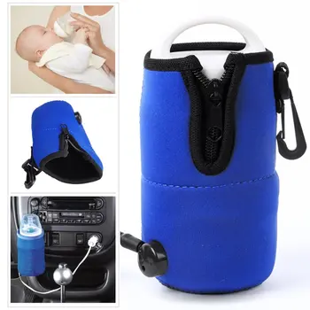 

Portable Baby Food Milk Water Bottle Cup Warmer Heater Cover For AutoCar Travel,