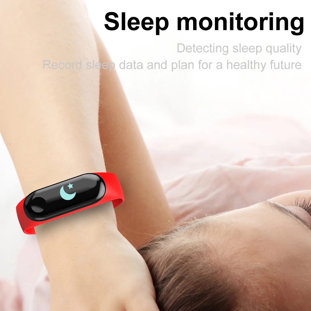 Fitness Bracelet Blood Pressure Sports IPS Screen Oxygen Heart Rate Monitor Smart Bracelet M3 IP67 Waterproof Smart Wristbands