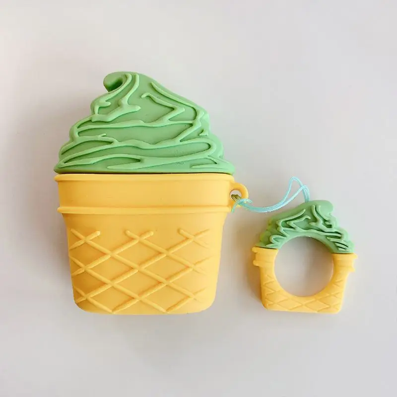 

Fashionable Cute Ice Cream Soft Silicone Shockproof Case Skin Protective Cover for Airpods 1/2 Charging Box