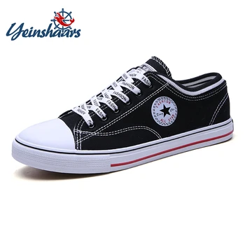

EINSHAARS Low-top Men's Fashion Canvas Casual Shoes Men Casual Sneakers Breathable Flat Driving Vulcanize Lovers Walking Shoes