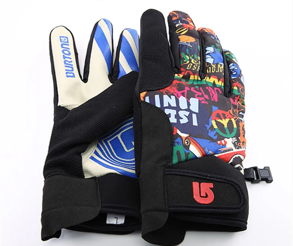 

Winter thick warm and windproof waterproof five-finger veneer double snowboard gloves men