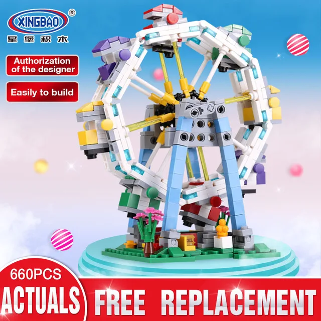 

XingBao 01106 Funny 660Pcs Colorful World Series The Ferris Wheel Set Building Blocks Bricks Educational Toys Model As Boy Gift