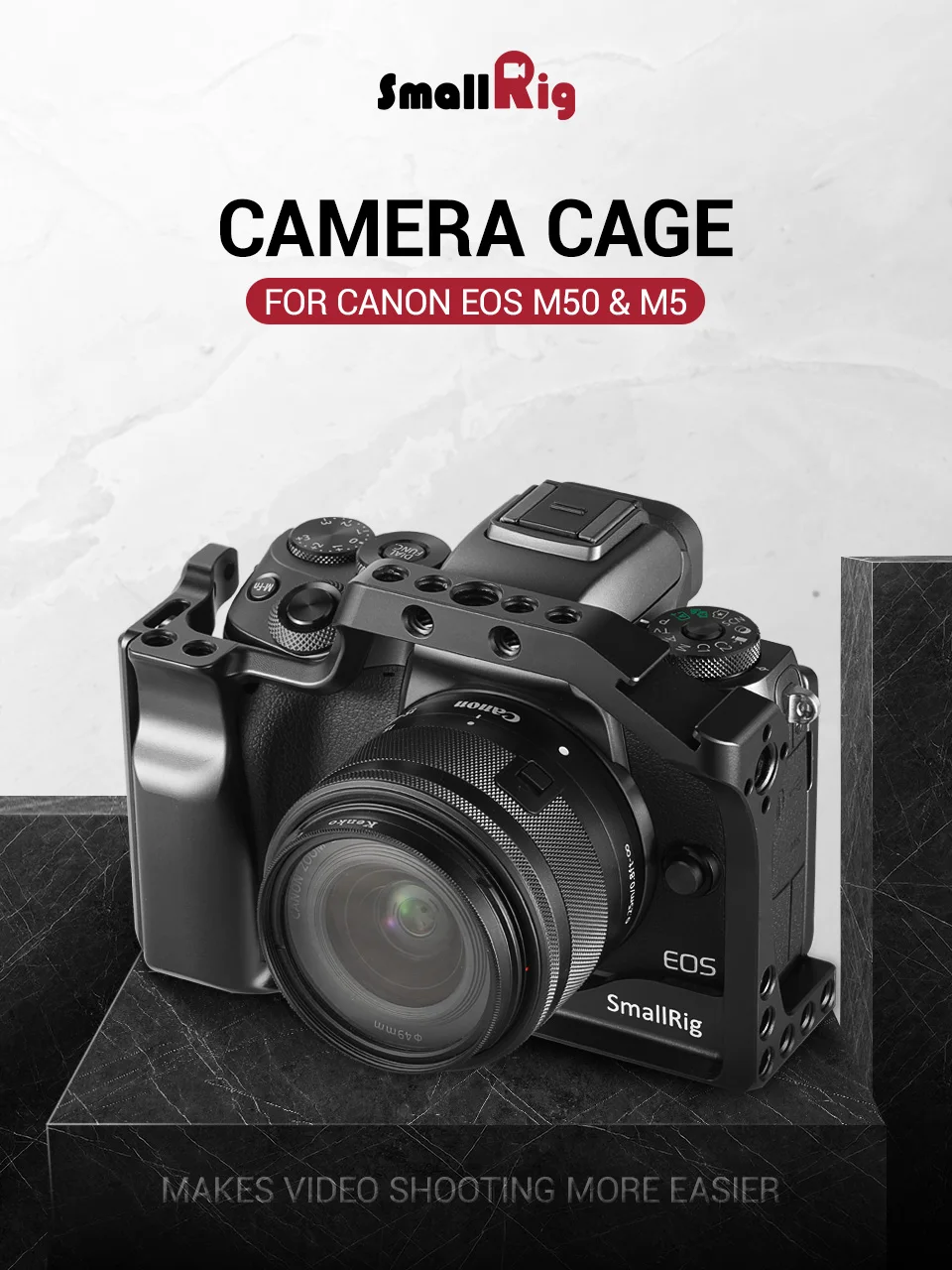 Клетка для камеры SmallRig M50/M5 Quick Release для Canon EOS M50/M5 DSLR Cage с креплением для холодного башмака Nato Rail-2168