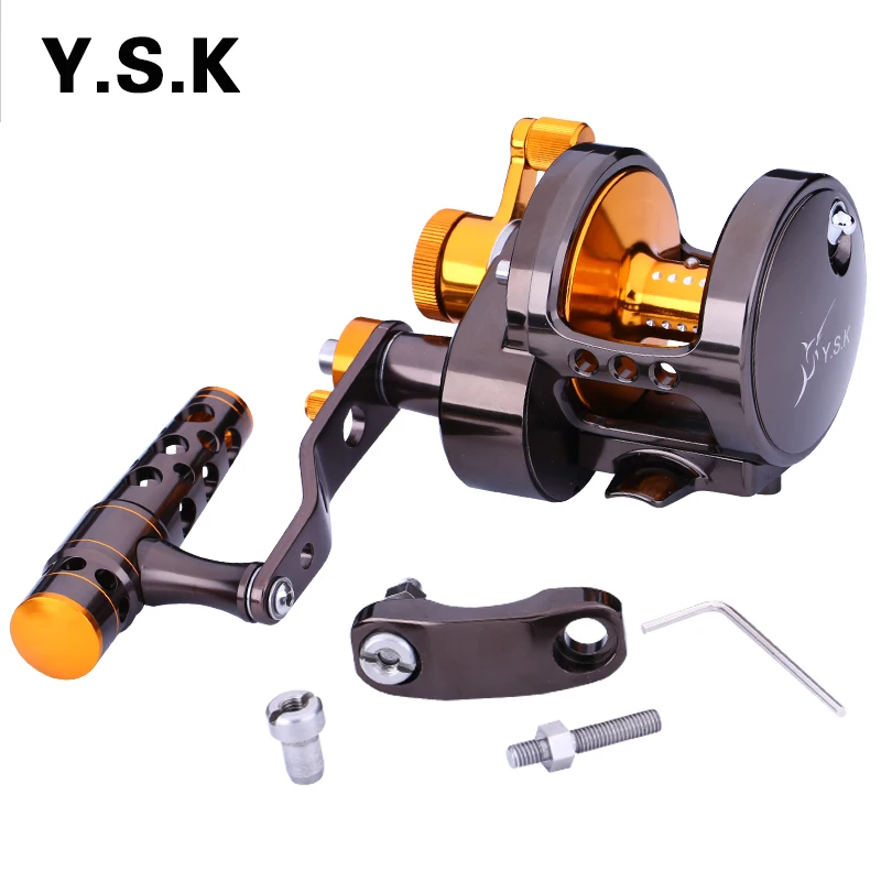 

Free Shipping! 2016 Ysk full metal 2 speeds jigging reel boat reel trolling reel sea fishing reel 30kgs