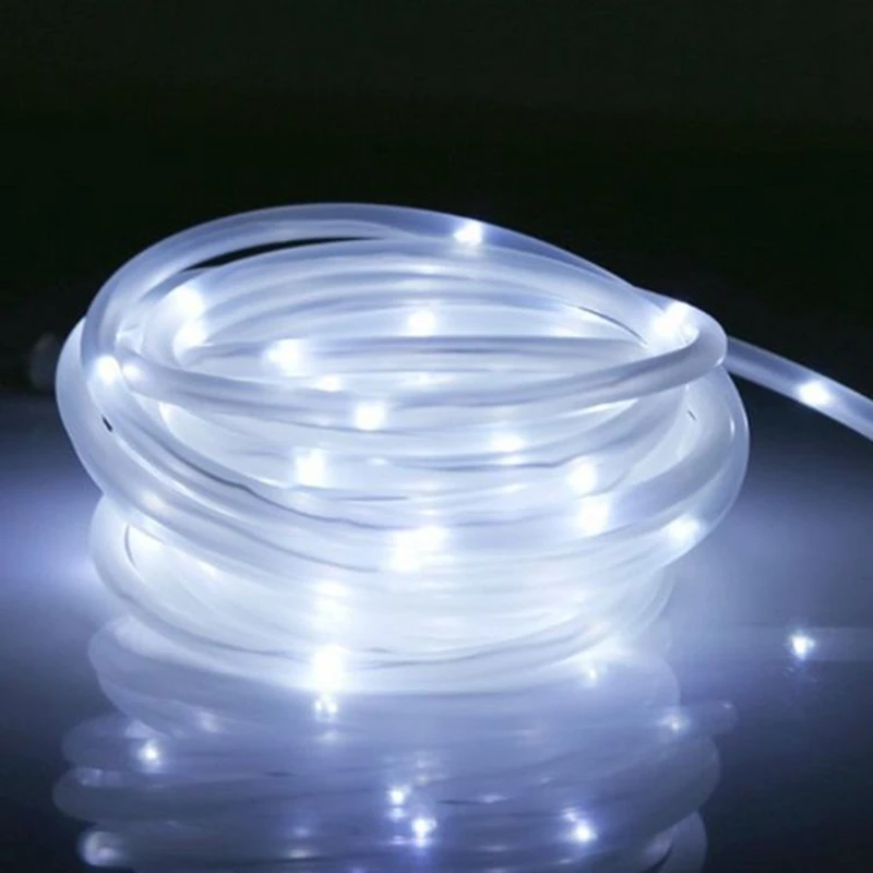 

12M 100LEDs Solar Rope Tube Led String Strip Fairy Light Outdoor Garden Party Xmas tree Holiday Decoration Waterproof