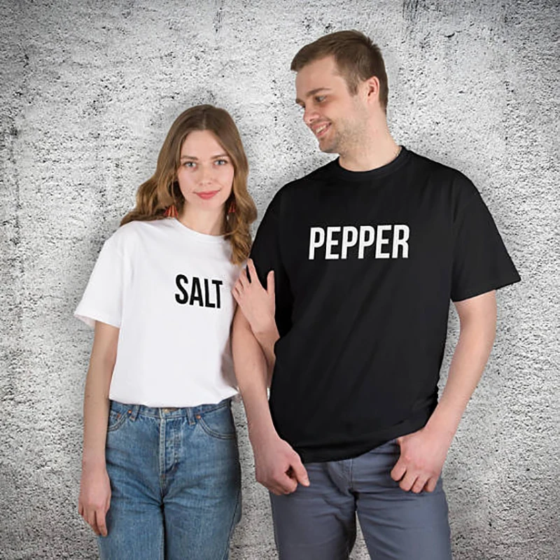 

T Shirt Tumblr Couple Shirt Salt Pepper Shirt Couple Clothes T-shirt Valentine Gift Women Shirts Plus Size Tops Men Tshirt Tops