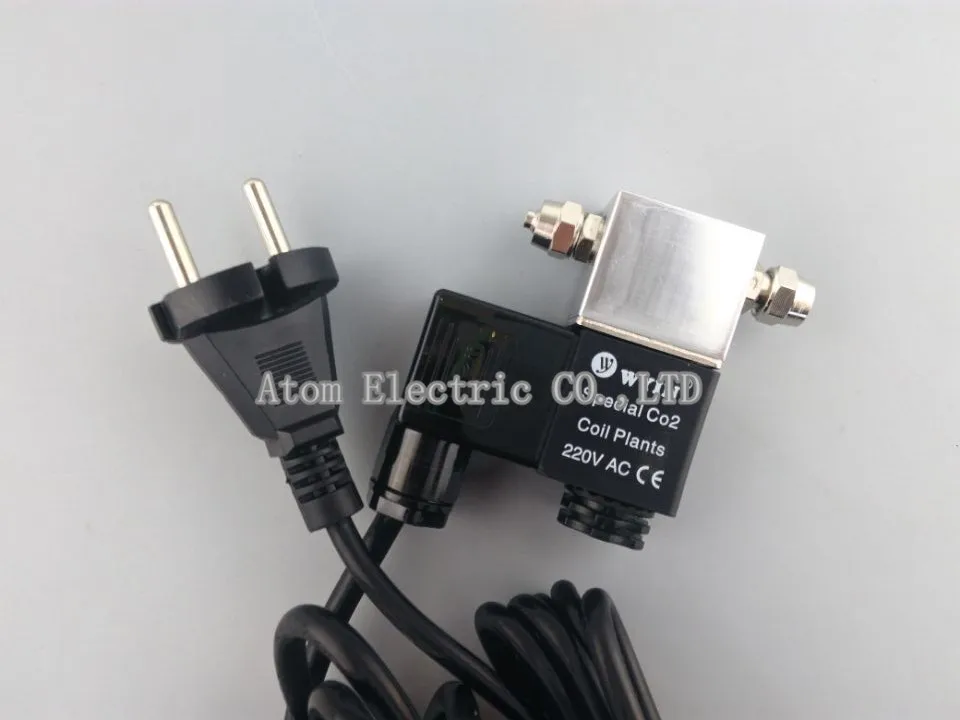 

Eu round PLUG 2 plug 220-240V 50HZ Silver CO2 DIY Aquarium System Magnetic Solenoid Valve Regulator