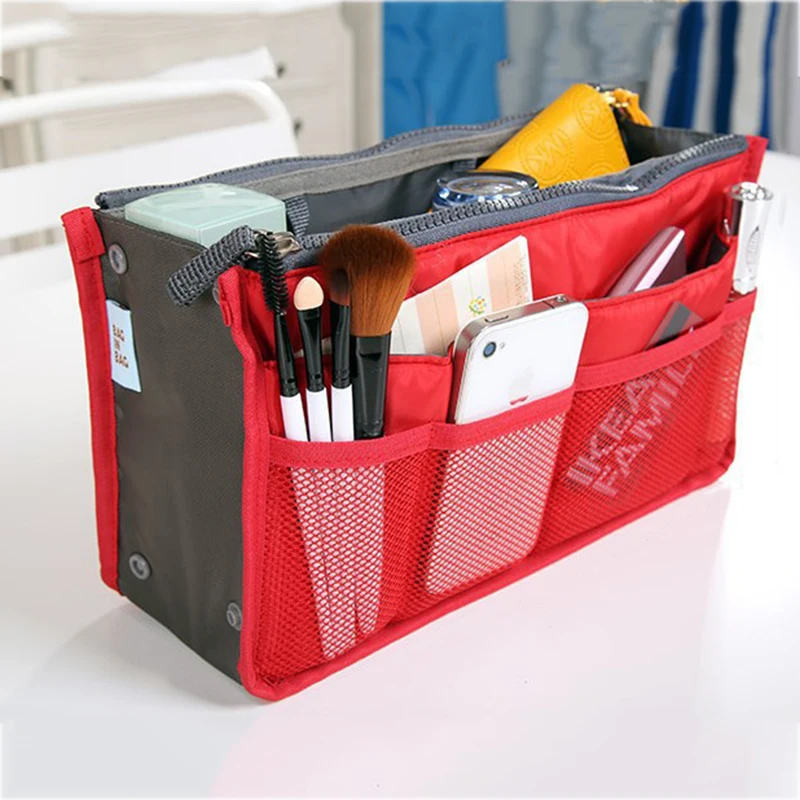 

Household Cosmetic bag women/men Organizer Handbag 17 colors Multifunction practical Storage bag make up bag Insert handbag