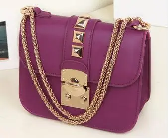2018 Women S Fashion Handbags Rivet Shoulder Bags Designer Famous 2018 Women S Fashion Handbags Rivet Shoulder Bags Designer Famous Brand Leather Day Clutches Small Chain