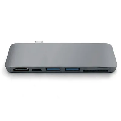 Серый Dhl ИЛИ ems 50 шт. USB-C Алюминий 4 к USB C концентратор HDMI Тип C концентратор 3,0 сплиттер адаптер TF Micro SD кард-ридер для Macbook pro - Цвет: Серый