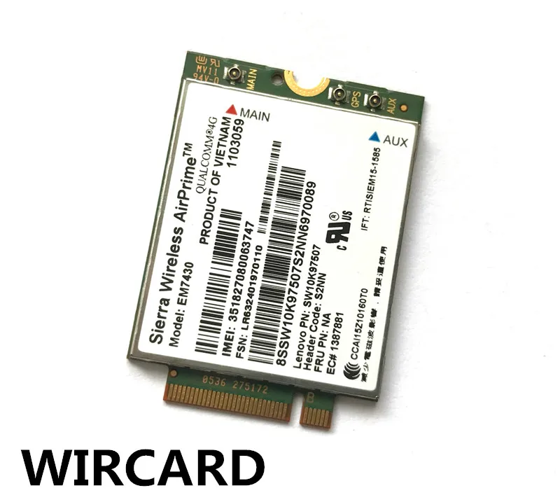Cartão para Thinkpad 4g Wcdma Módulo Gnss X270 x1 Carbono 5th Gen 20hq 20hr Yoga Tablet 2 Em7430 Fdd - Tdd Lte 5 Cheap Modems 3G