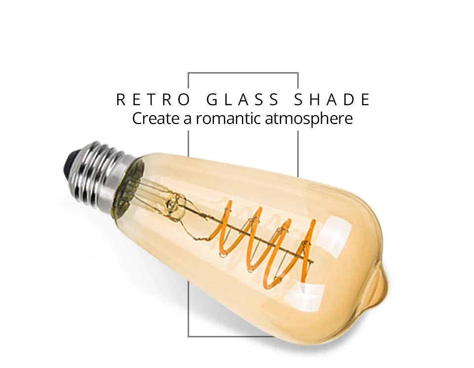 EeeToo Retro Edison Bulb E27 220V LED Bulbs Tubes 3W A60 ST64 G80 G95 Filament 2200K Vintage LED Edison Light Bulb Chandelier (6)