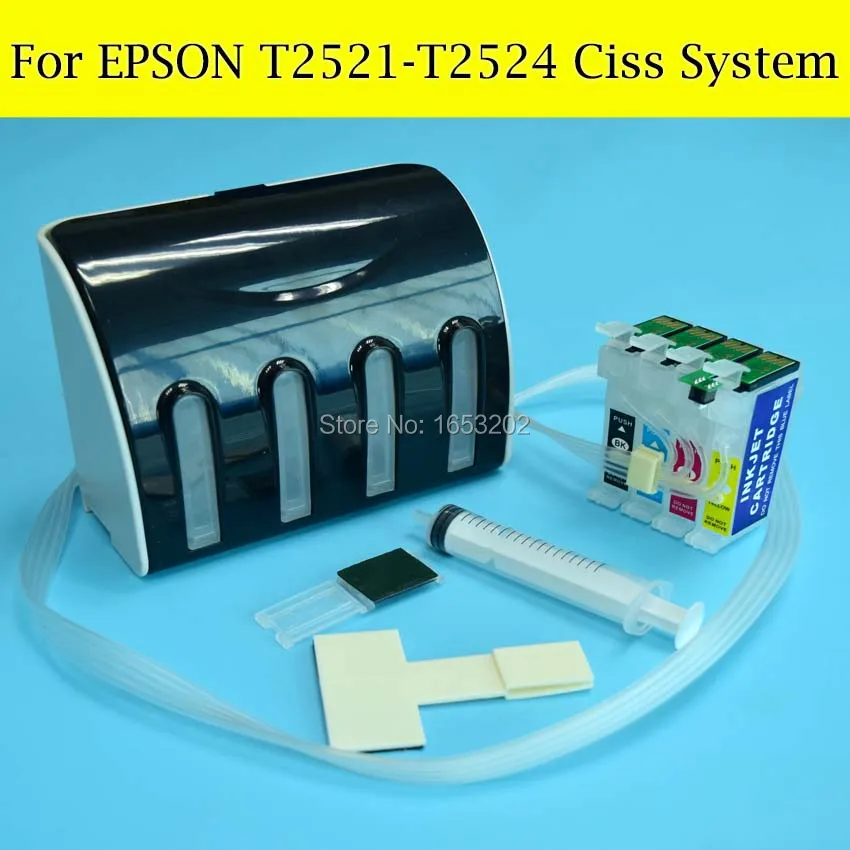 T2521 T2524 Ciss система с дуговым чипом для Epson WF 7610 WF7620 7110dtw WF3640 WF3620 5190WF5690 чернильные