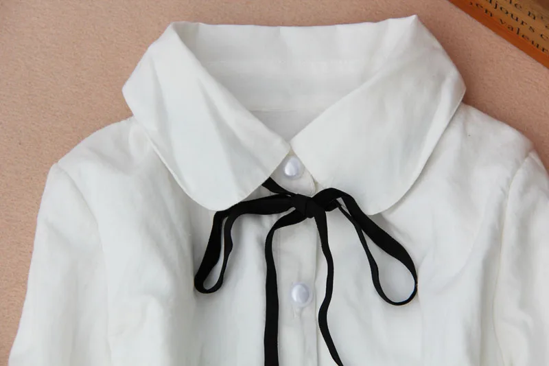 Коллекция года, Осенняя детская одежда Блузка для девочек детская одежда белая школьная блузка для девочек Детская рубашка из хлопка с милым бантом для детей возрастом от 2 до 16 лет