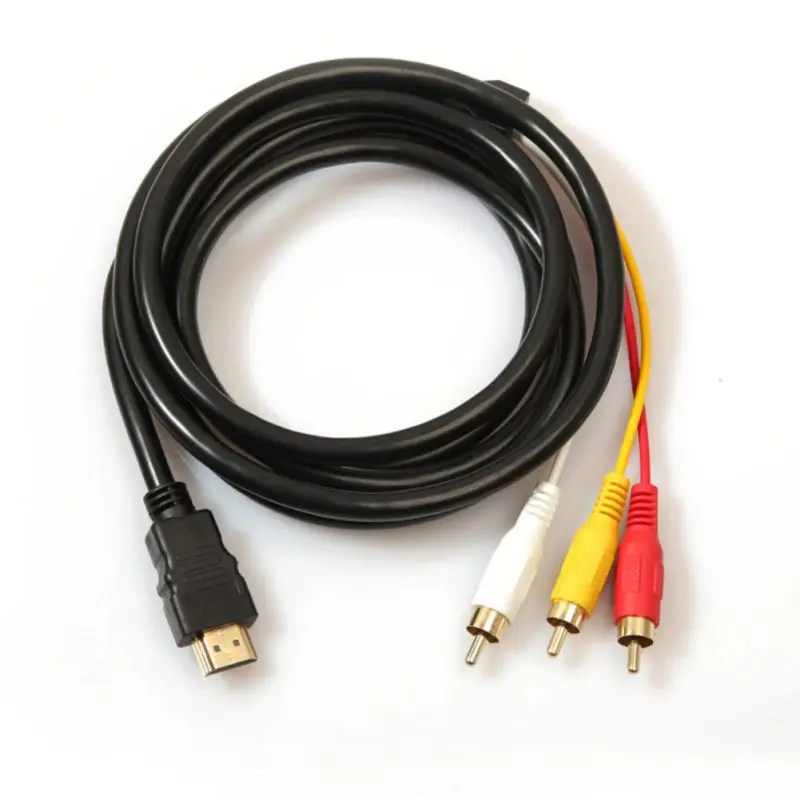Адаптер-переходник HDMI Male-3RCA AV композитный штекер M/M кабель-передатчик 1 5 метра