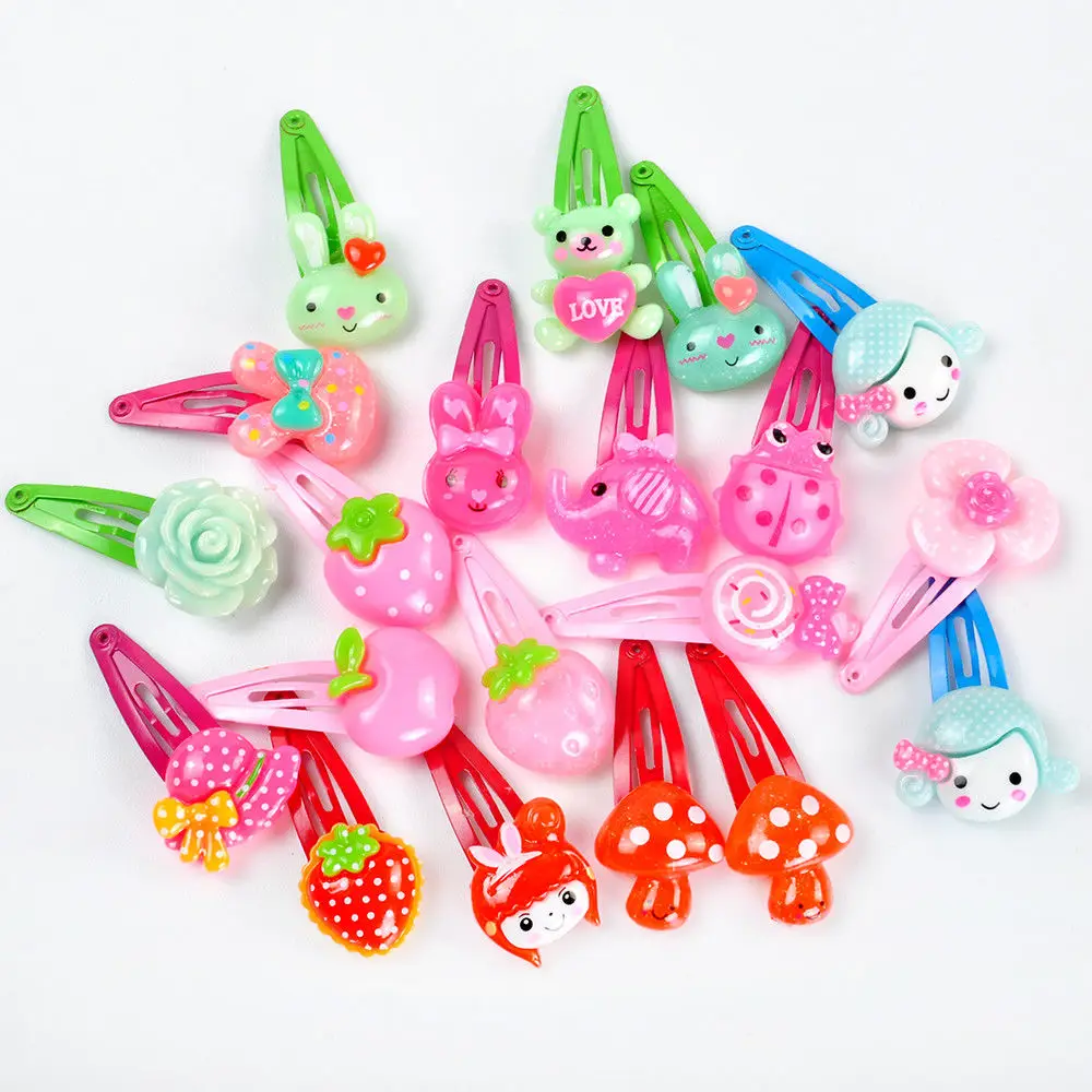 20pcs Headwear Kawaii Flower Cartoon Mixed Baby HairPins Kawaii Hair