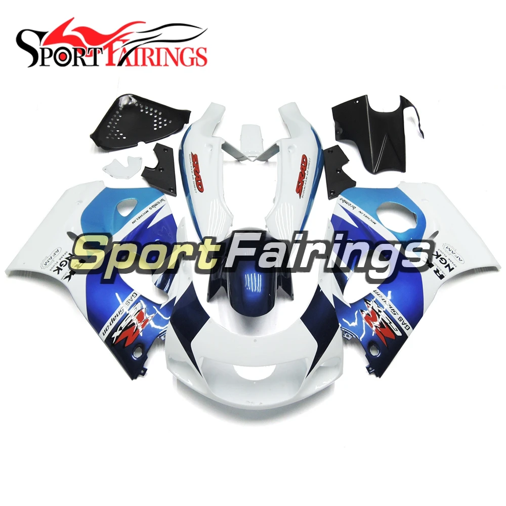 Бело-синие полные коврики для спортивных велосипедов Suzuki 1996 1997 1998 GSXR600/GSXR750
