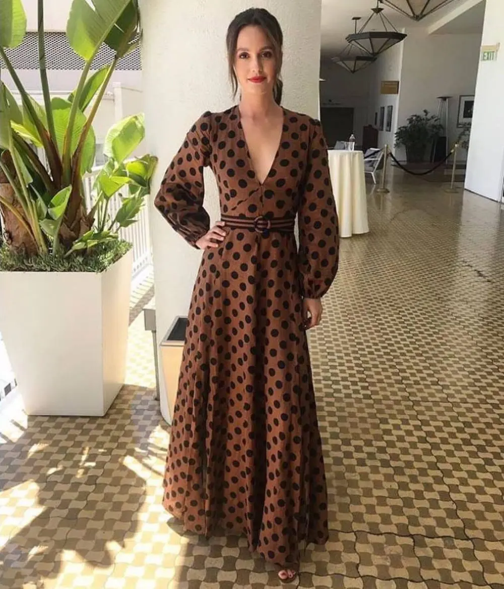long puff sleeve gown