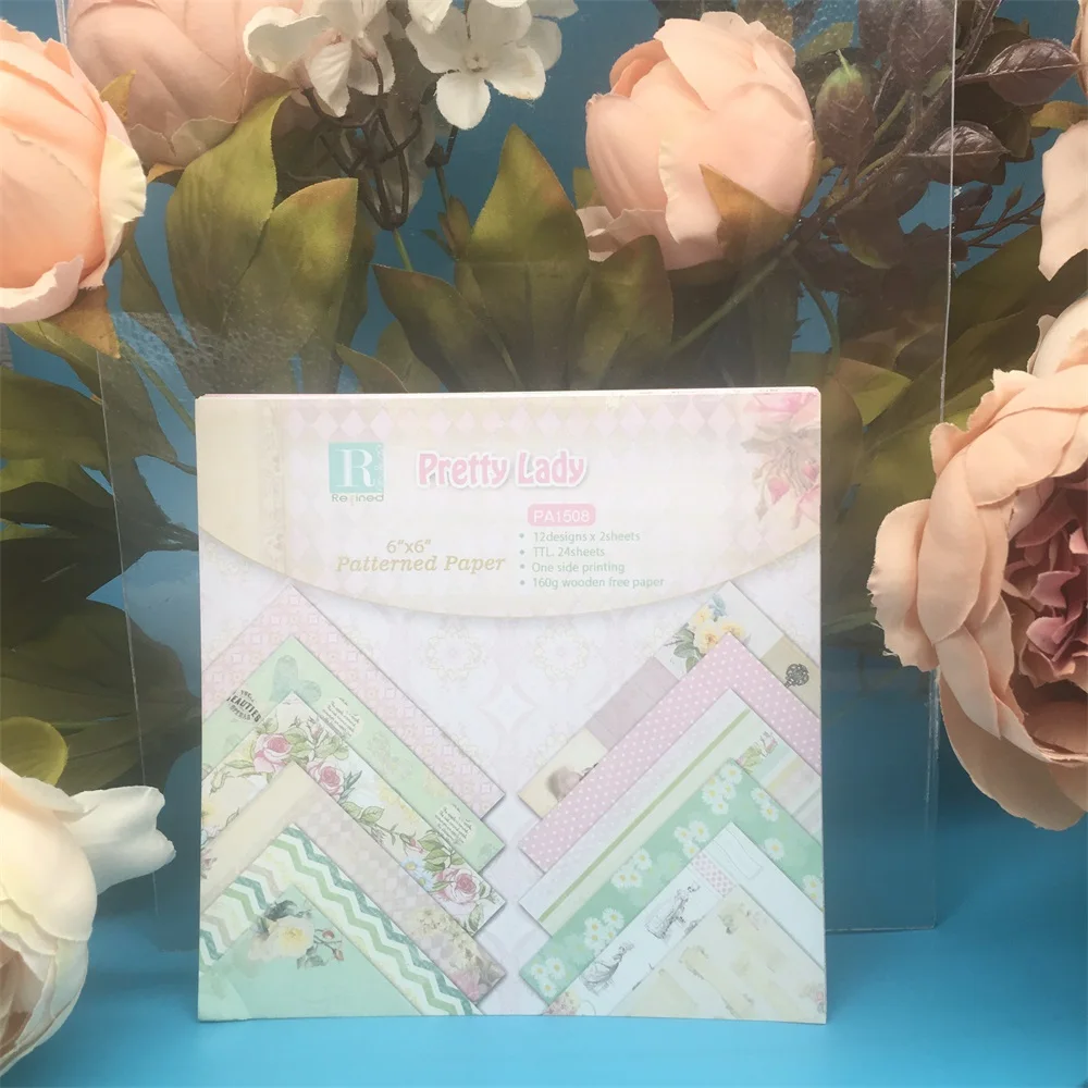 

12pcs/Pack 6*6inch Pretty Lady Patterned Paper Pack for Scrapbooking DIY Happy Planner Card Making Journal Project
