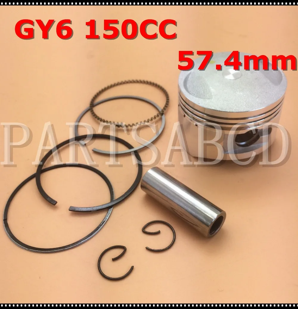 

Piston Kit GY6 57.4mm pin 15mm piston kit for the 150cc 4-stroke QMJ QMI/152 GY6 engines scooter