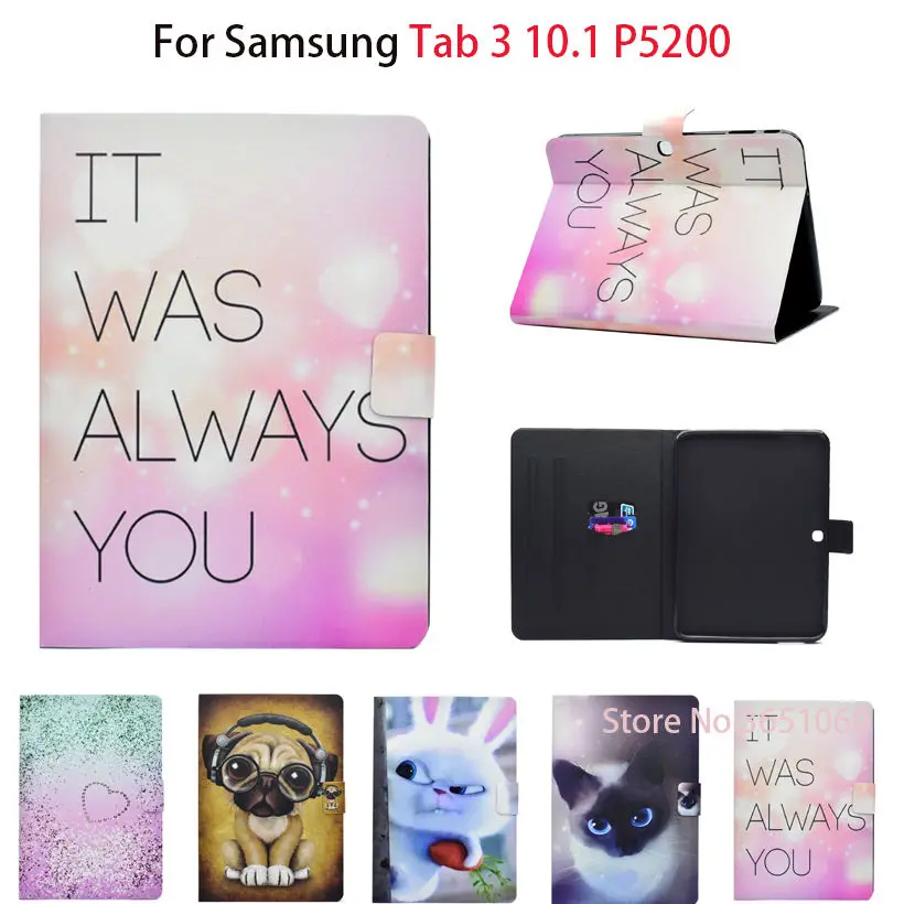 

Fashion Case For Samsung Galaxy Tab 3 10.1 inch P5200 P5220 P5210 SM-P5200 Tab3 10.1"Tablet Case Cover PU Leather Stand Shell