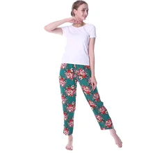 5 цветов женские Пижамные штаны для мужчин хлопок цветочные невесты пижамы Свадебные Брюки для девочек женские Мотобрюки печатных Халат Махровый LP