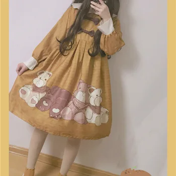 

2019 Promotion Original Serene Bear Op Light Sweet Miss Daily Contracted Large New Spring And Summer Long Sleeve Lolita Dresses