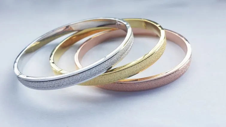Простые розовые золотые модные роскошные браслеты в стиле панк, браслеты для любви, матовые браслеты для женщин и мужчин, крутые ювелирные изделия для пары