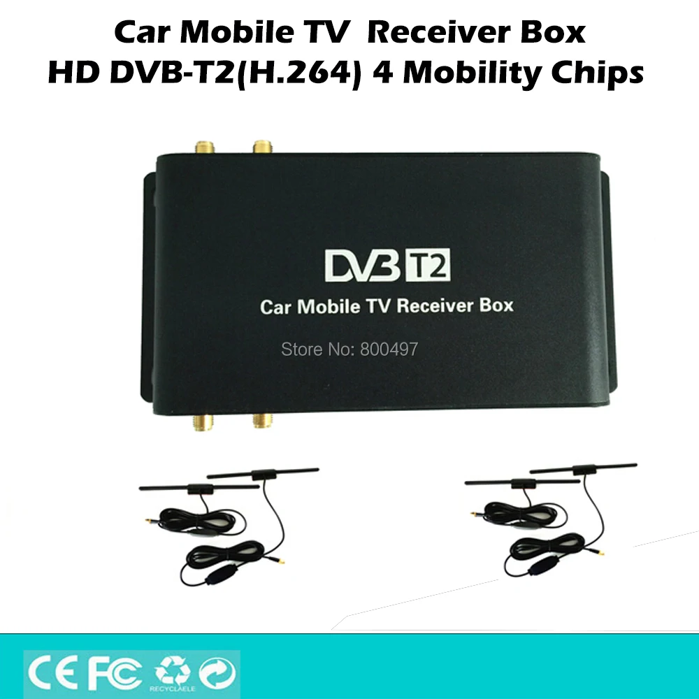 HD Car Mobile Digital TV Receiver Mobile Car DVB-T2 USB HDMI MPEG4 MPEG2 Digital TV Four Tuner HD H.264 Receiver Box Set