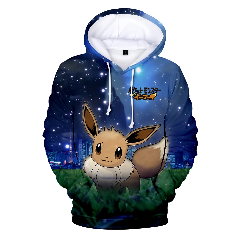10-20 Years Hoodies Pokemon Umbreon Pikachu 3D Printed Hoodie Boys Girls Harajuku Sweatshirt Street