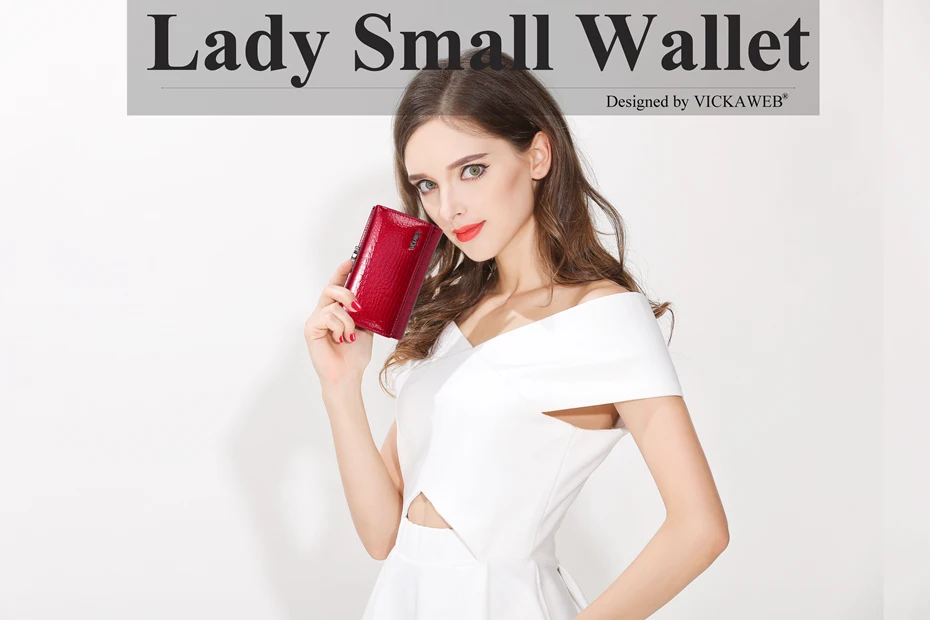 VICKAWEB Mini Women Purses Alligator Hasp Ladies Wallets Purse Woman Fashion Short Genuine leather Wallet Women Small Wallet-AE214-001