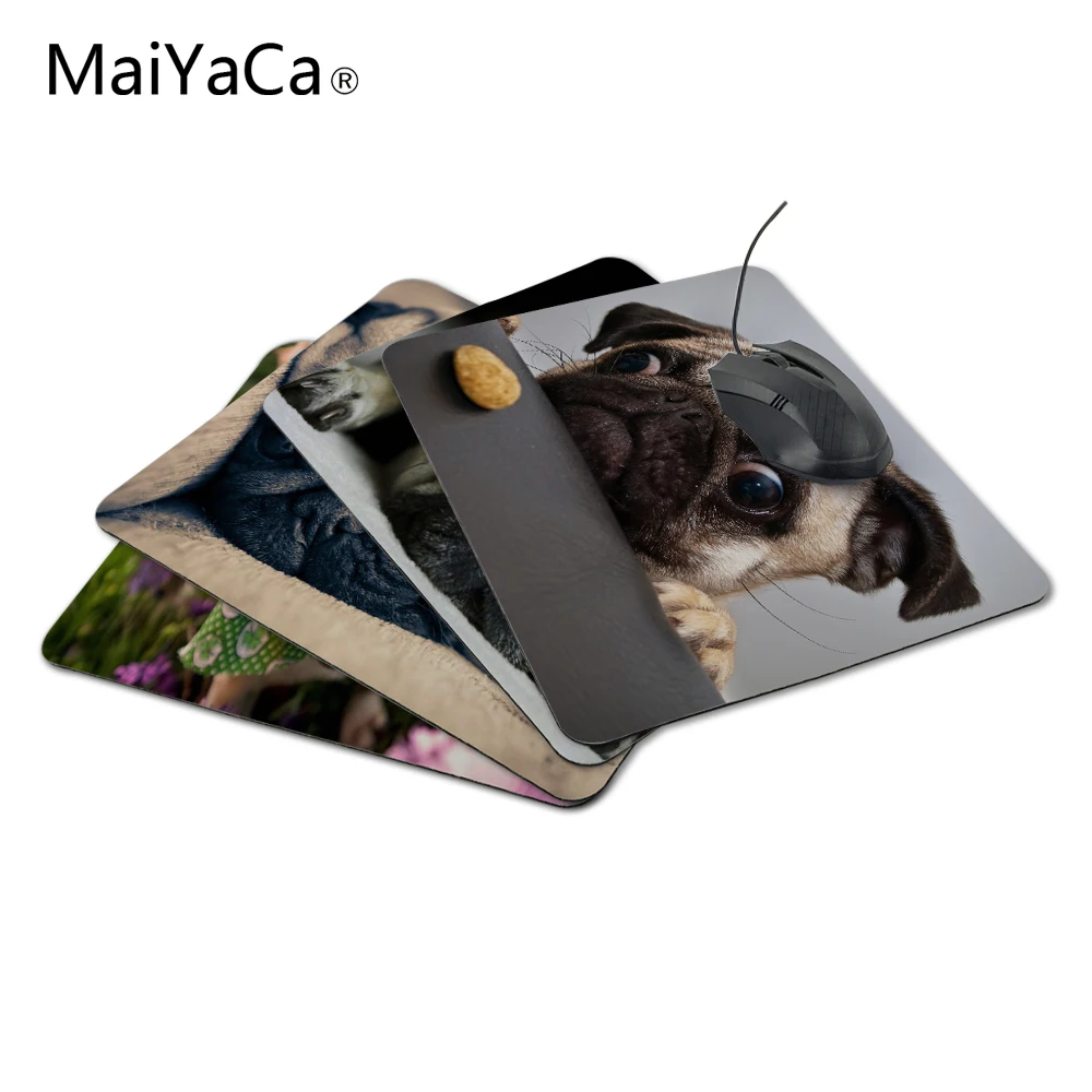 

Fashion Customized Cute Pug Dog Cookie Mouse Pad Gaming Gear Anti-Slip Durable Rubber Mousepad for PC Optical Mouse