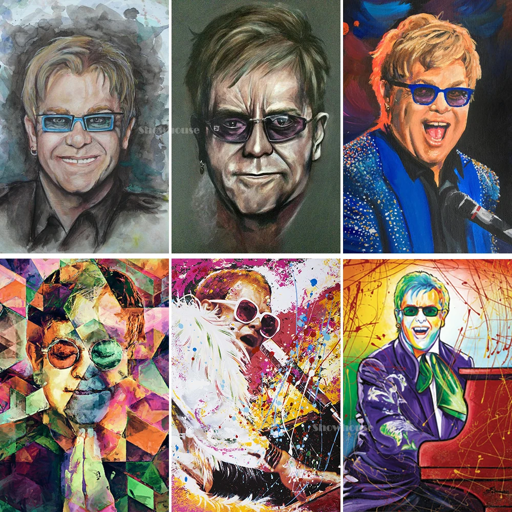 

Elton John Diamond Painting DIY Decoration Maison Singer Portrait Broderie Diamant Full Square Dirll Mosaic Picture Cross Stitch