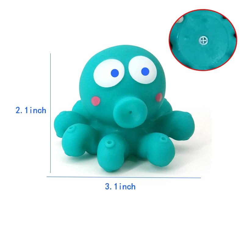 Octopus With BB Милые животные Детские Игрушки для ванны для детей ПВХ поплавок сжимающий звук балуясь игрушки дети кошка рыба ванная комната щепотку спрей игрушка - Цвет: Octopus With BB