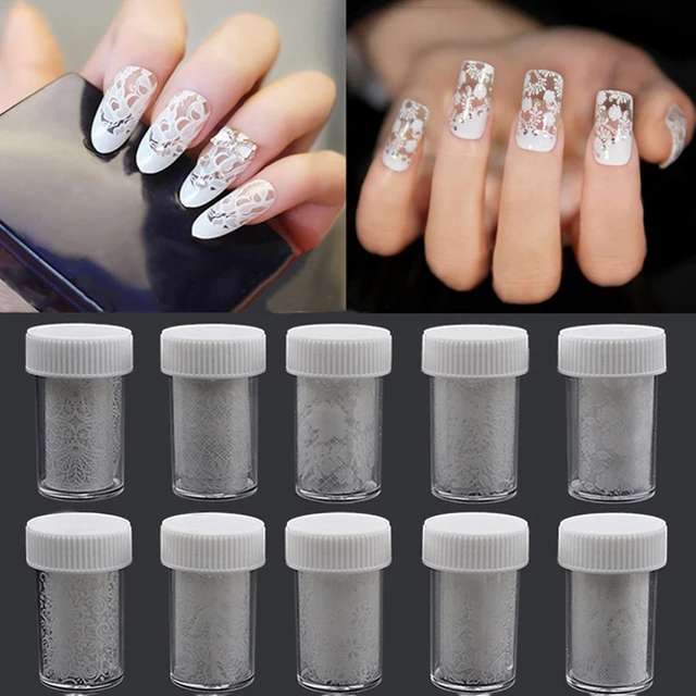 2017 White Lace Star Sticker Nail Art Print Shining Smooth 2017 White Lace Star Sticker Nail Art Print Shining Smooth Multicolor Decoration Hot