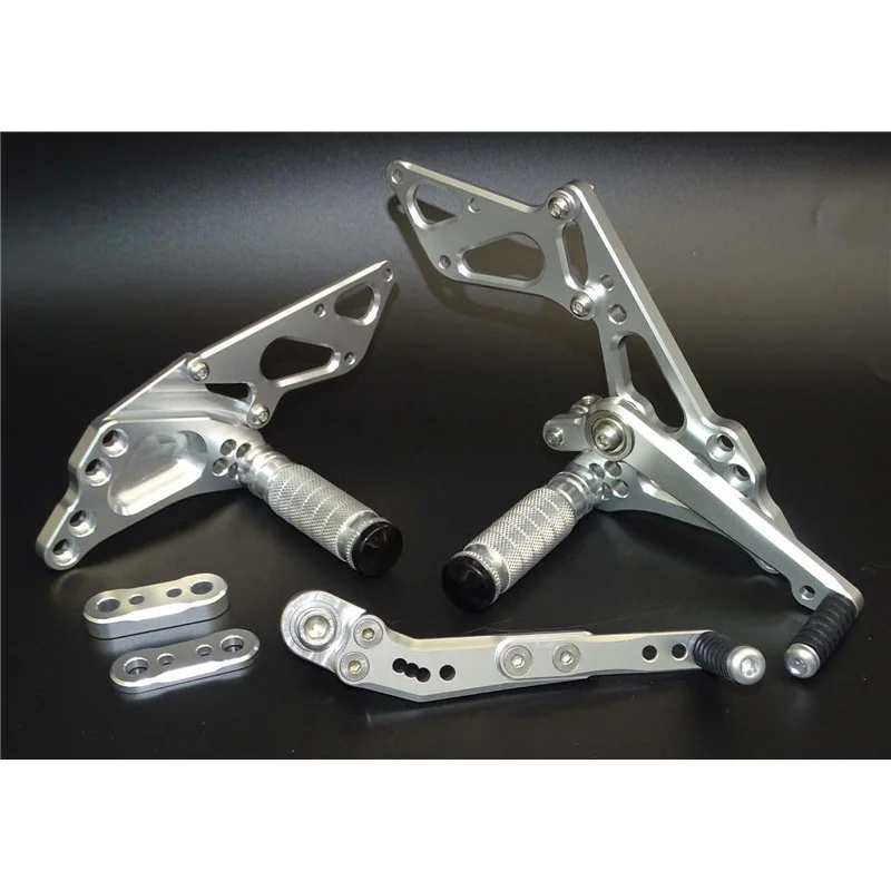 Waase мотоцикл Rider Racing Rearset задние наборы подножки колышки для Suzuki GSXR 600 750 2011 2012 2013 - Цвет: Silver