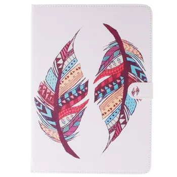 

Colored Feathers Pattern PU Leather Full Body Case with Stand for iPad Air 2