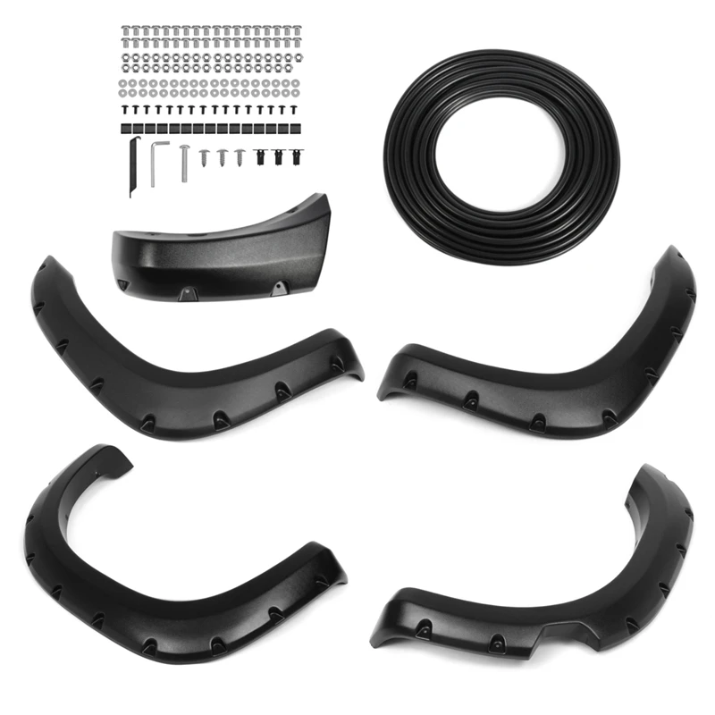 

5pcs/set Black Car for Fender Flare Extension Wheel Eyebrow Moulding Trim Protector Mudguards for Nissan for titan 04-14